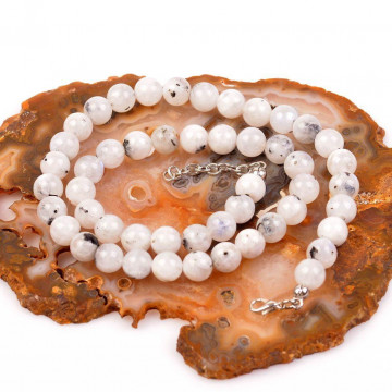 Ay Taşı Dizi Kolye - 8 mm - 2