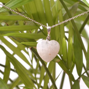 Ay Taşı Gümüş Kalp Kolye - 2