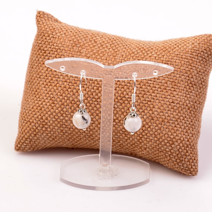 Ay Taşı Gümüş Küpe - 2