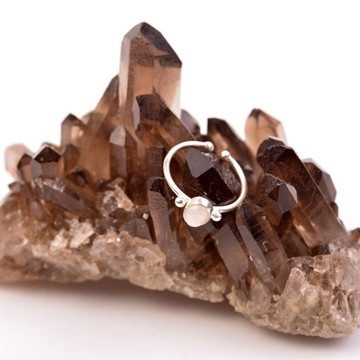 Ay Taşı Gümüş Yüzük - Ayarlamalı - 2