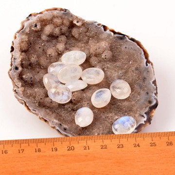 Ay Taşı Kabaşon - 12*16 mm Yüzük ve Kolye Taşı - 2