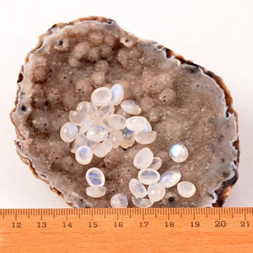 Ay Taşı Kabaşon - 6*8 mm Yüzük ve Kolye Taşı - 2