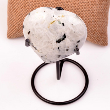 Ay Taşı Kalp Kütle - Metal Standlı - 136 gr. - 2