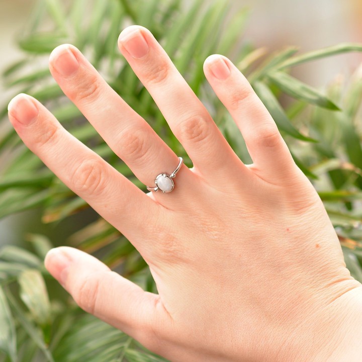 Ay Taşı Yüzük - Ayarlamalı