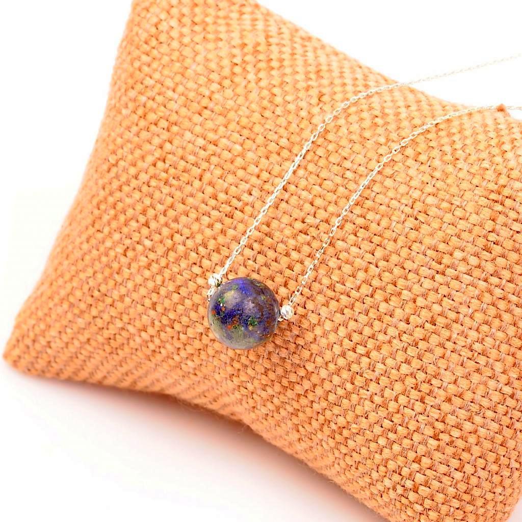 Azurit Stone Silver Necklace