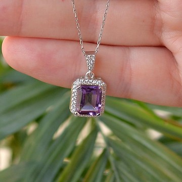 Baget Kesim Ametist Taşı Gümüş Koye - Taşlı - 2