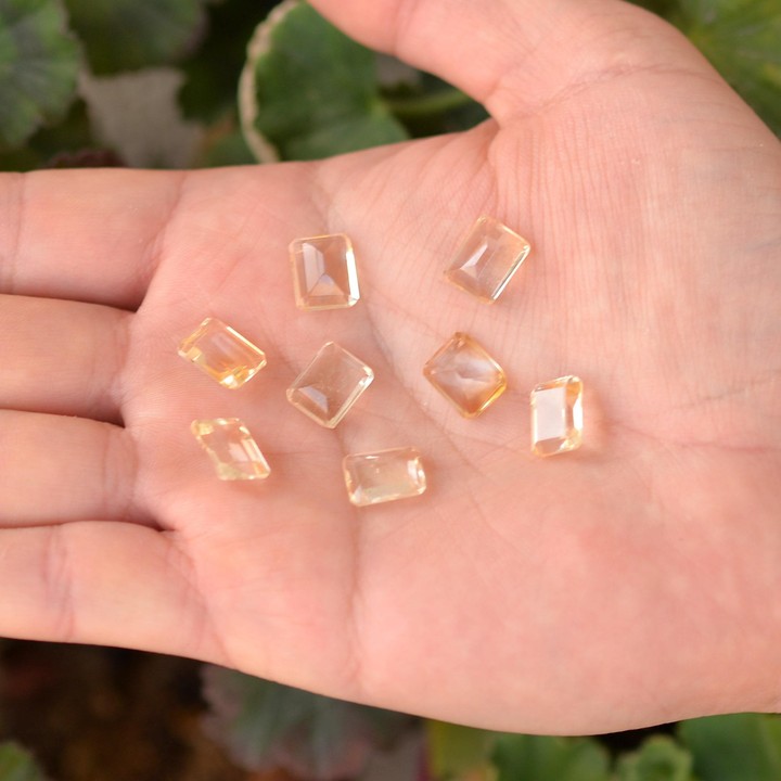 Baget Kesim Sitrin Taşı - 7*9 mm Yüzük ve Kolye Taşı