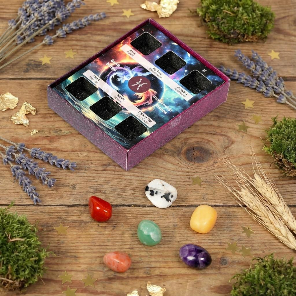 Balık Burcu Doğal Taş Seti – Karton Kutulu