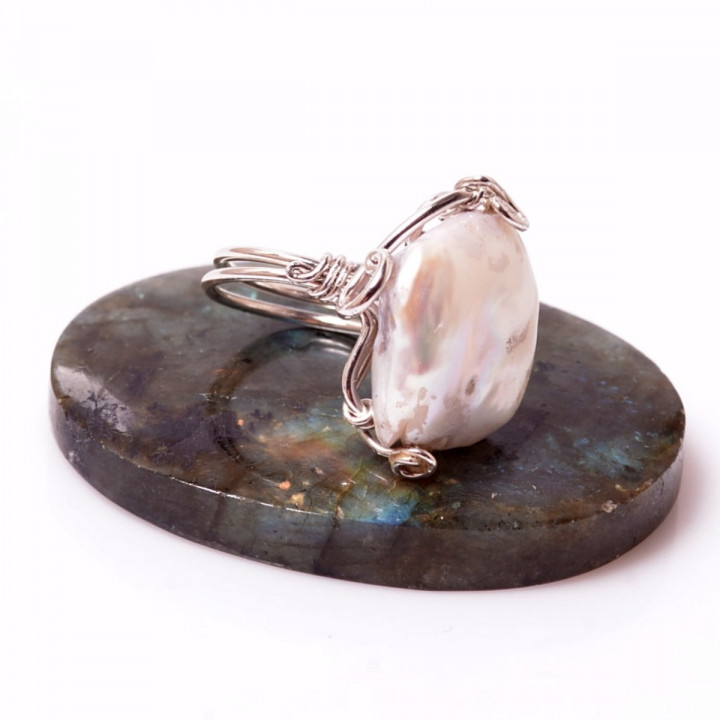 Barok İnci Yüzük - Ayarlamalı - 1