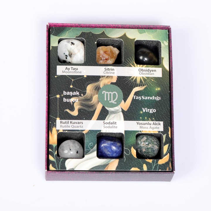 Başak Burcu Doğal Taş Seti – Karton Kutulu