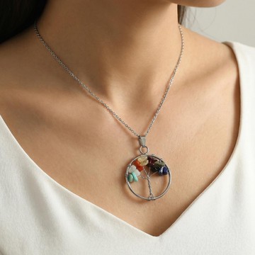 Başak Burcu Hayat Ağacı Kolye - Paslanmaz Çelik - 1