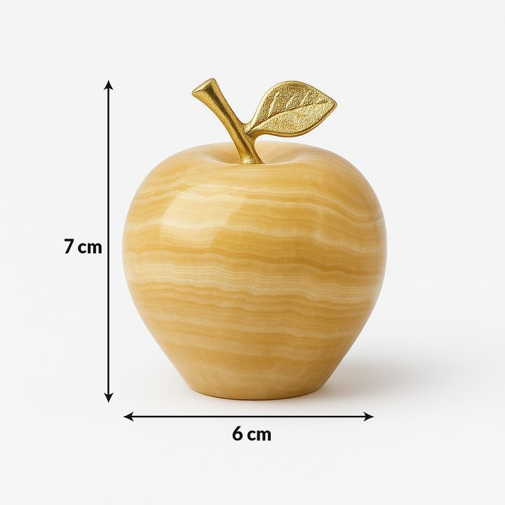 Bergama Oniks Taşından Elma Obje – Doğanın Şıklığını Evinize Taşıyın - 2