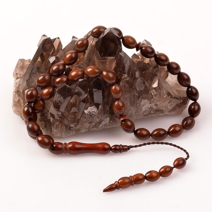 Beyzi Kesim Kuka Tesbih -7*9 mm  Koyu Renk