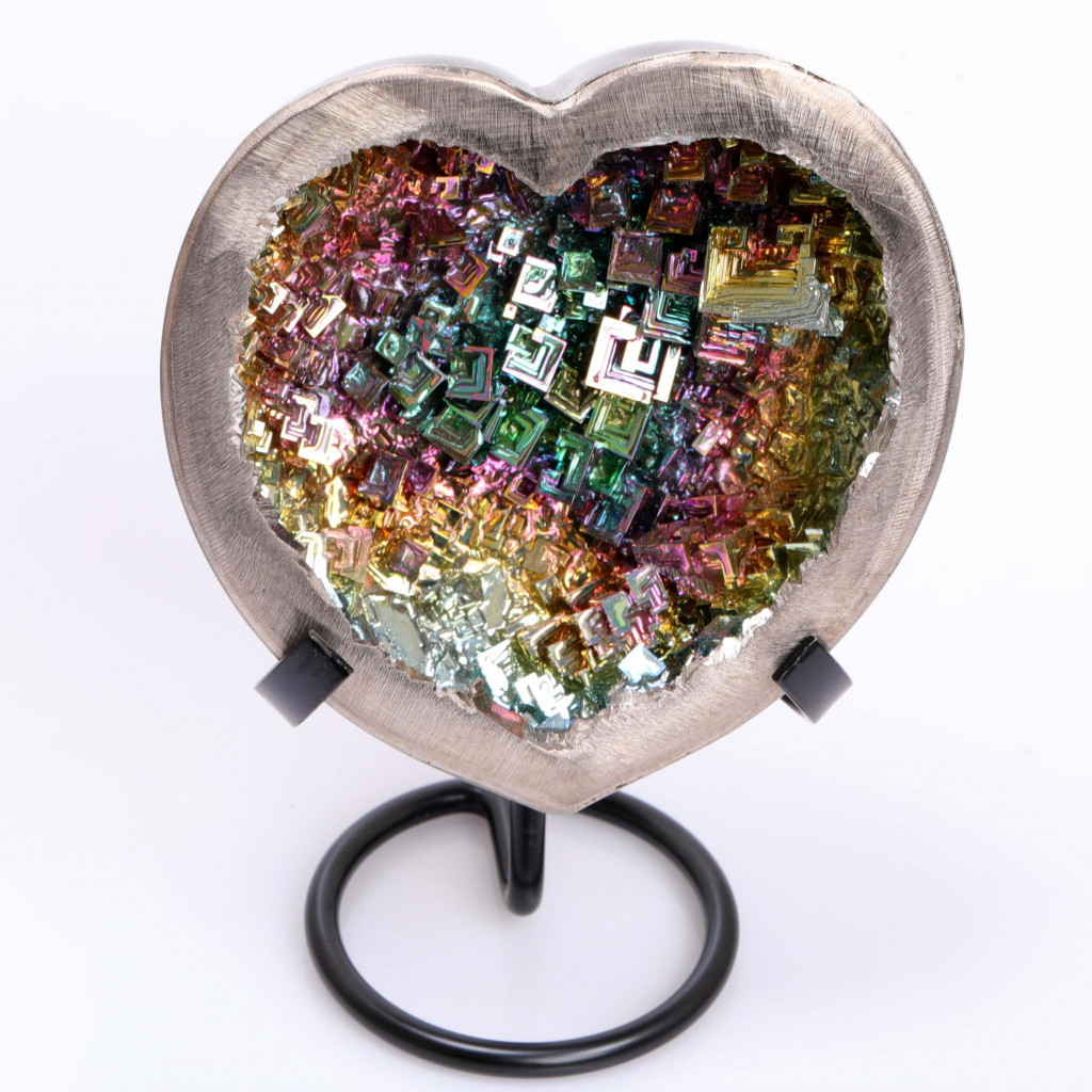 Bizmut Kalp Şeklinde Dekoratif Kase - 10x10 cm, Metal Ayaklı Bizmut Kalp Şeklinde Dekoratif Kase - 10x10 cm, Metal Ayaklı