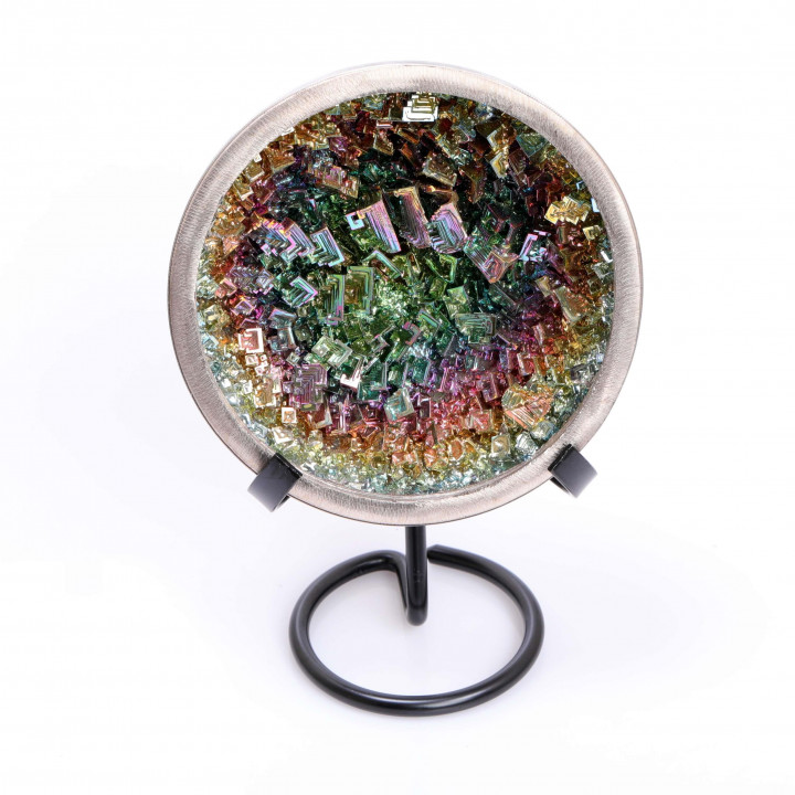 Bizmut Kase (10 cm) – Metal Standlı, Dekoratif ve Enerji Dengeleyici Kase