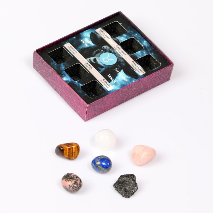 Boğa Burcu Doğal Taş Seti – Karton Kutulu - 2