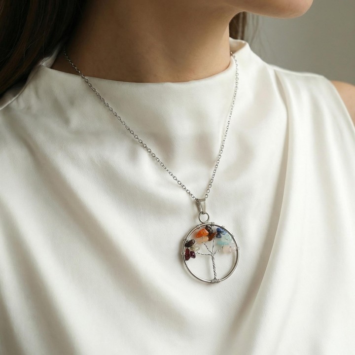 Boğa Burcu Hayat Ağacı Kolye Paslanmaz Çelik