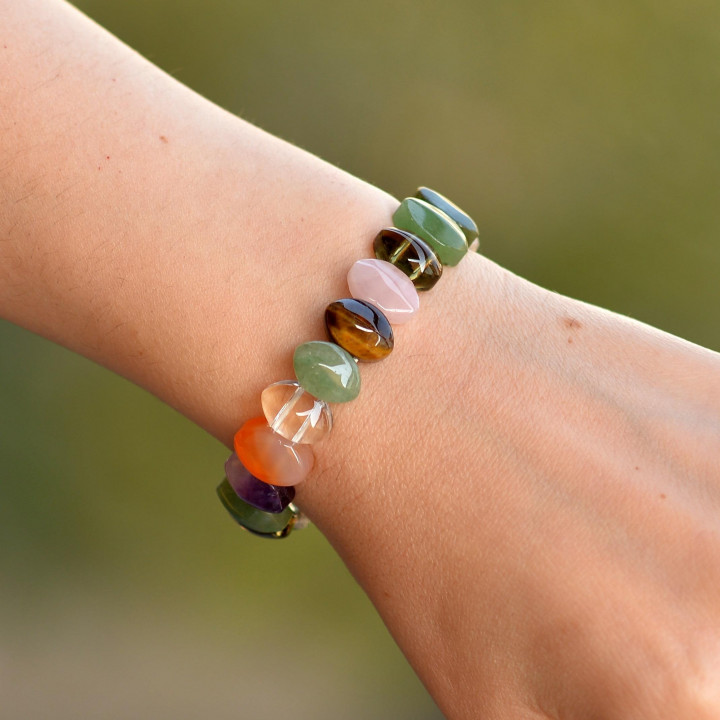 Çakra Taşlarından Bileklik - Baklava Kesim - 2