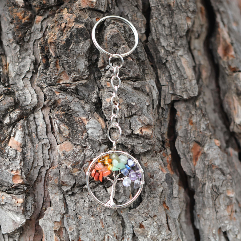 Çakra Taşlarından Hayat Ağacı Anahtarlık