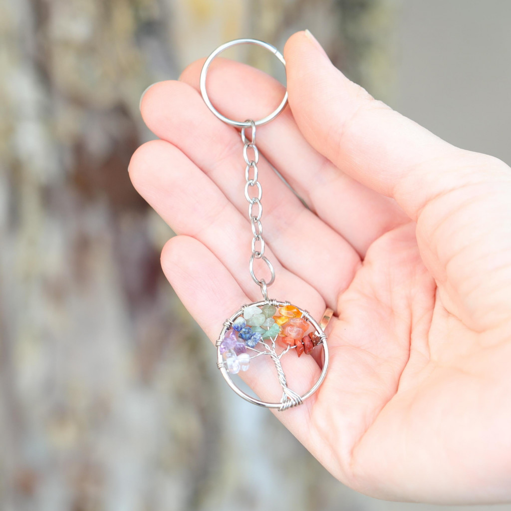 Çakra Taşlarından Hayat Ağacı Anahtarlık