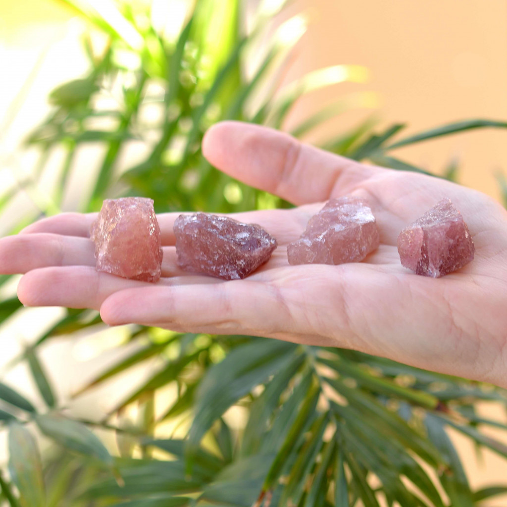 Çilek Kuvars Taşı Ham Kütle