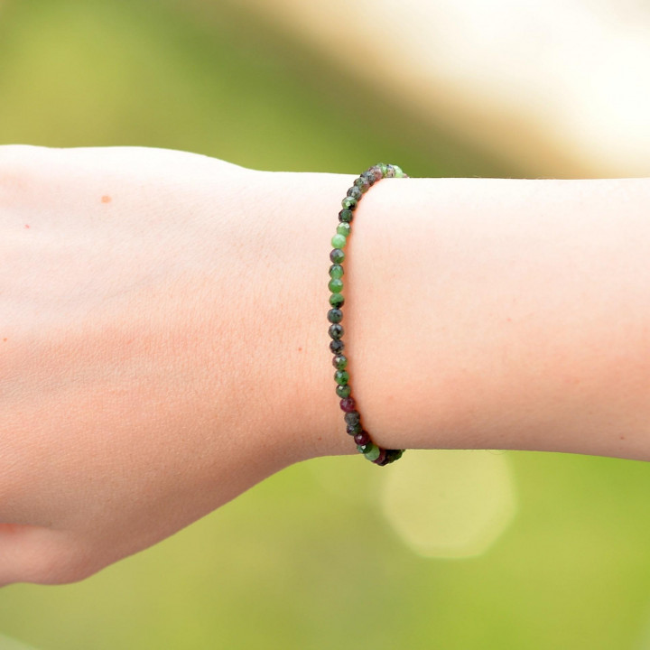 Çok İnce Anyolit Taşı Gümüş Bileklik - 2,5 mm