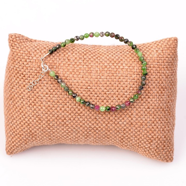 Çok İnce Anyolit Taşı Gümüş Bileklik - 2,5 mm