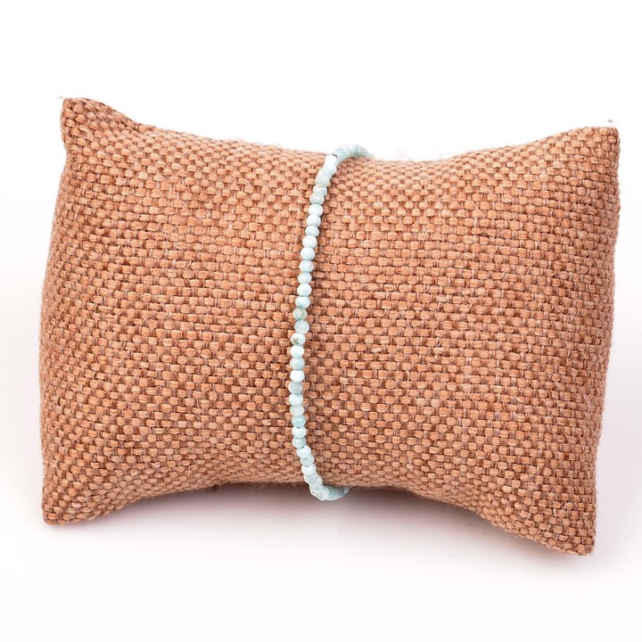 Çok İnce Larimar Taşı Gümüş Bileklik - 2,6 mm