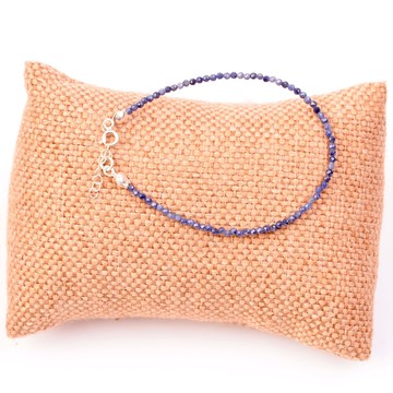 Çok İnce Safir Taşı Gümüş Bileklik - 2,5 mm - 2