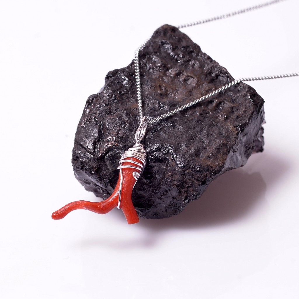 Dal Mercan Taşı Kolye - Boyasız Mercan Dal Mercan Taşı Kolye - Boyasız Mercan