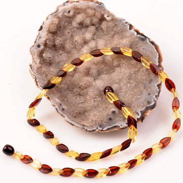 Damla Kehribar Kolye - Balık Sırtı Modeli - 2