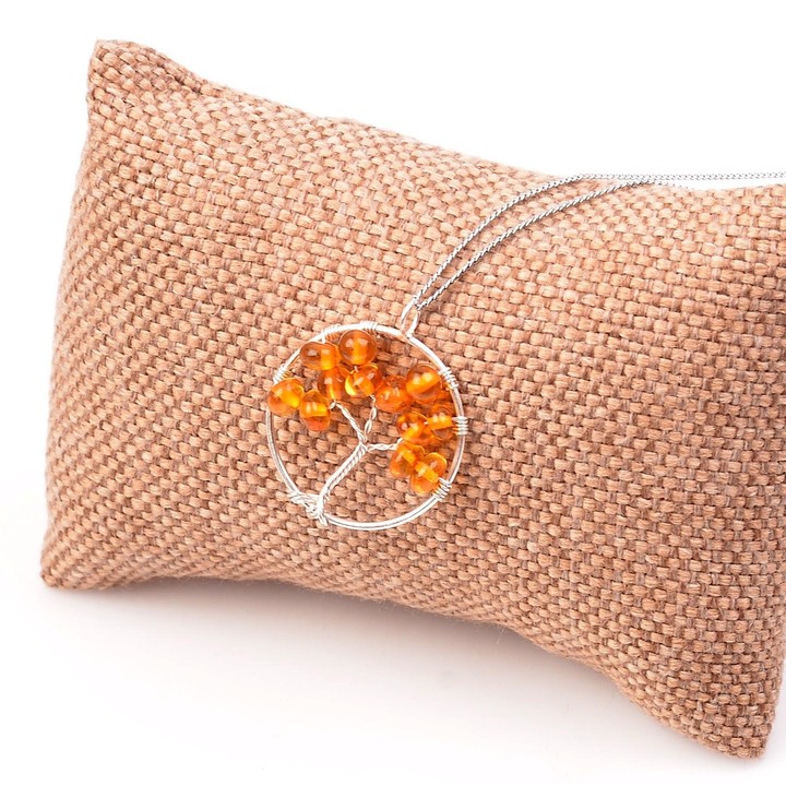 Damla Kehribar Kolye - Hayat Ağacı