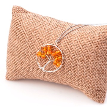 Damla Kehribar Kolye - Hayat Ağacı - 2