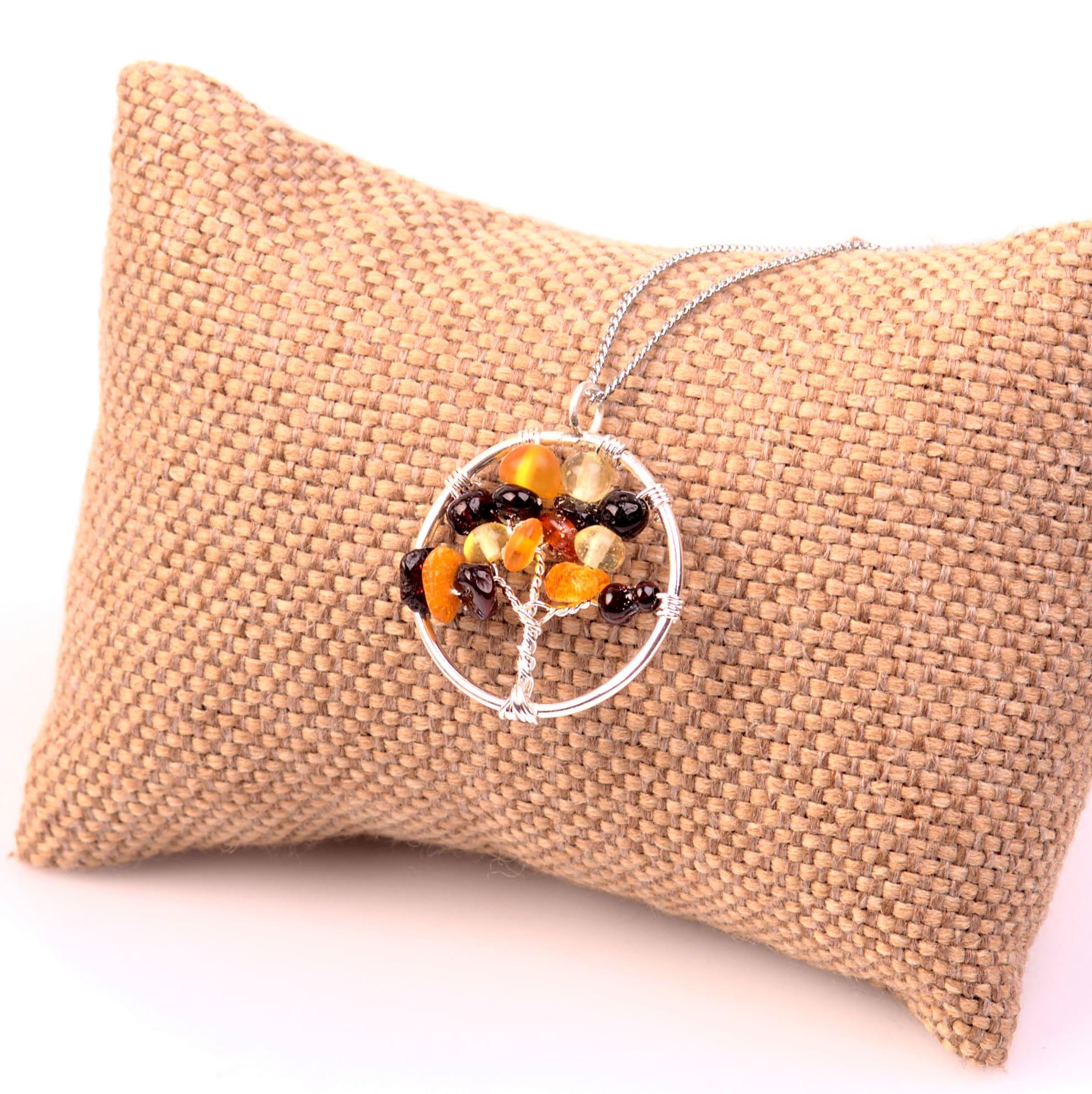 Drop Amber Necklace Hayat Tree Mixed Colored