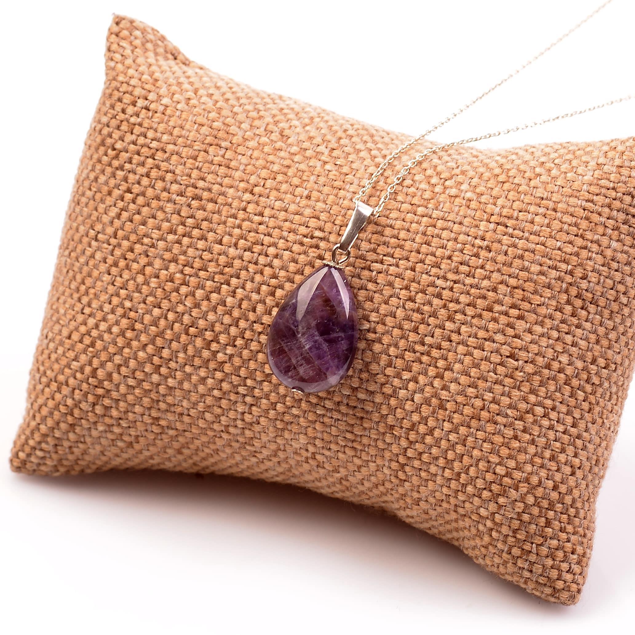Drop Şeklinde Amethyst Stone Necklace