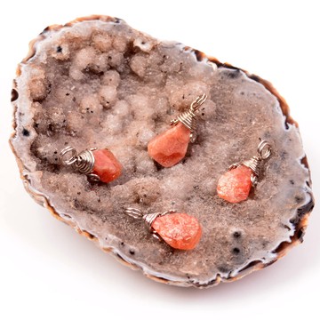 Damla Şeklinde Güneş Taşı Kolye - 2