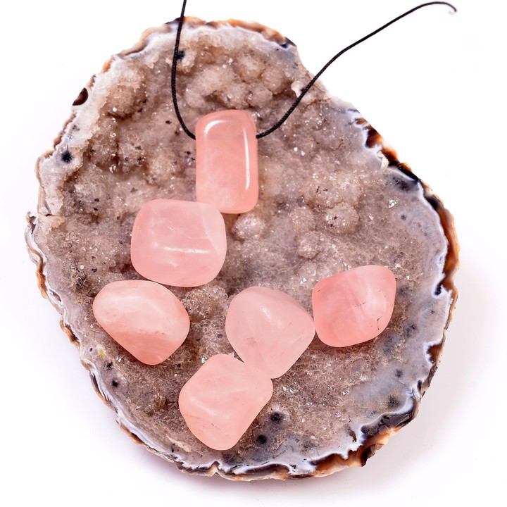 Delikli Pembe Kuvars Taşı - Küçük Boy - 2