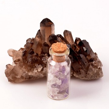 Doğal Taşlı Cam Şişe - 5,5 cm - 2