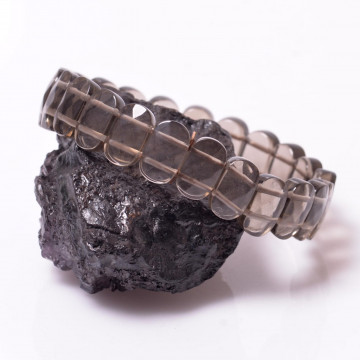 Dumanlı Kuvars Taşı Bileklik - Fasetli - 2