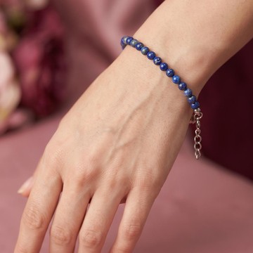 Lapis Lazuli Taşı Paslanmaz Çelik Bileklik – 4 mm - 1