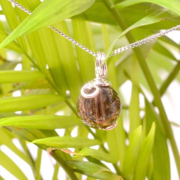 Dumanlı Kuvars Taşı Kolye - 12 mm - 2