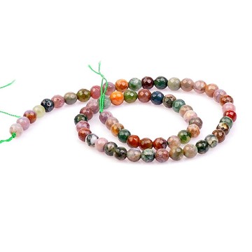 Akik Taşı Faset Kesim Dizi  8 mm - Hint Akiği - 2