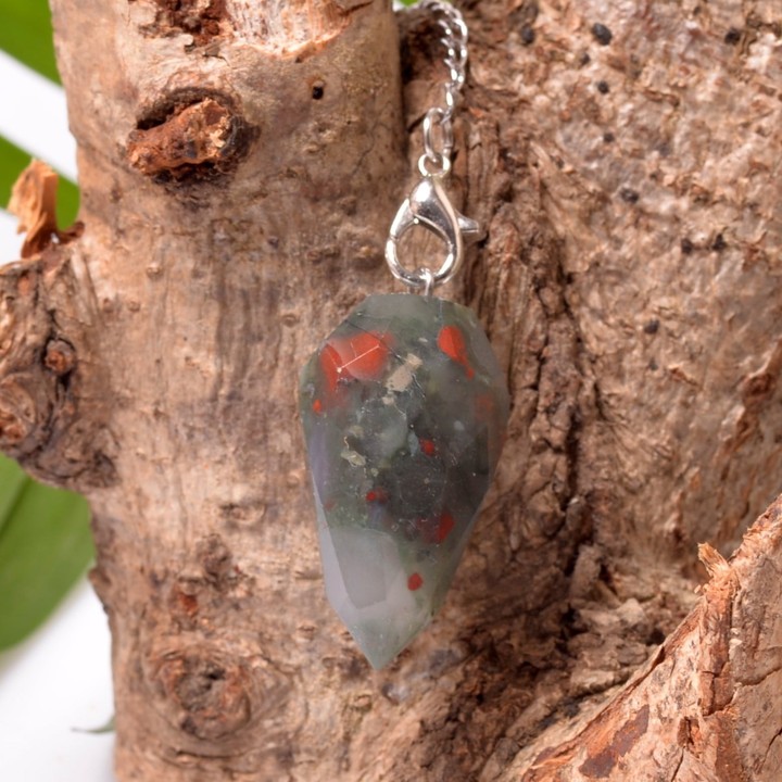 Faset Kesim Dragon Jasper Taşı Pandül - Sarkaç