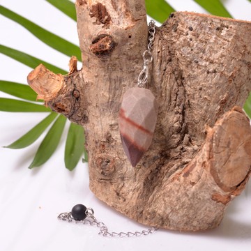 Faset Kesim Jasper Taşı Pandül ( Shiva Lingam ) - Sarkaç - 2