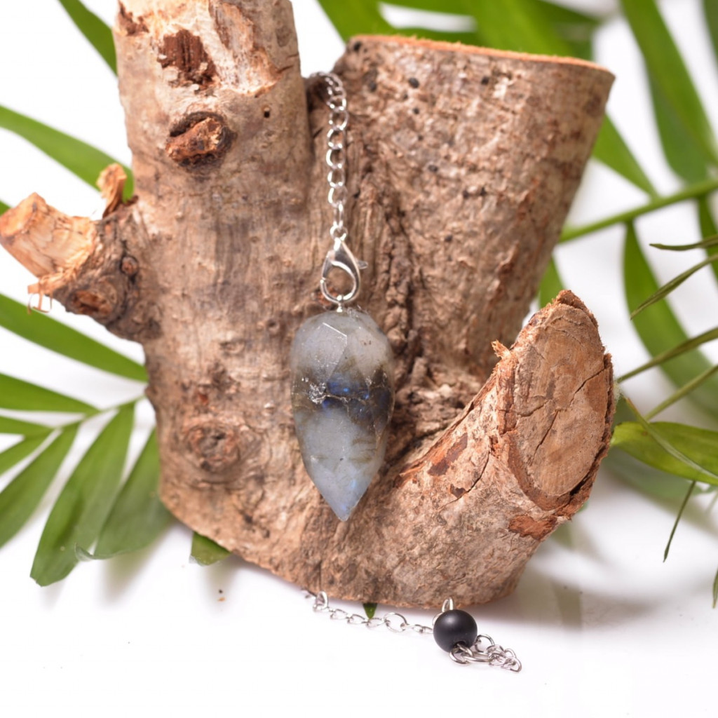 Faset Kesim Labradorit Taşı Pandül - Sarkaç