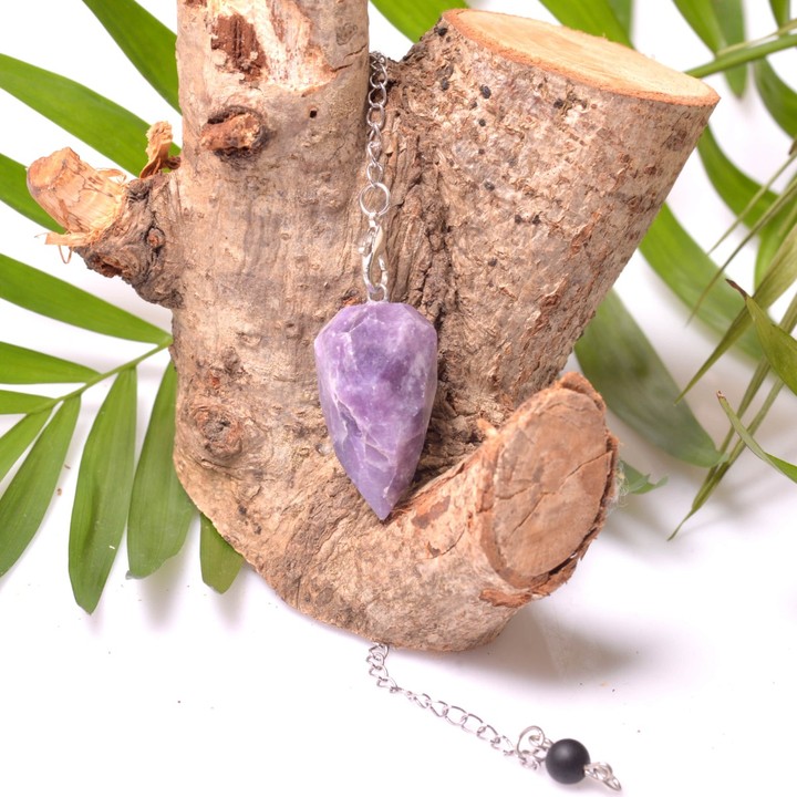 Faset Kesim Lepidolit Taşı Pandül - Sarkaç - 1