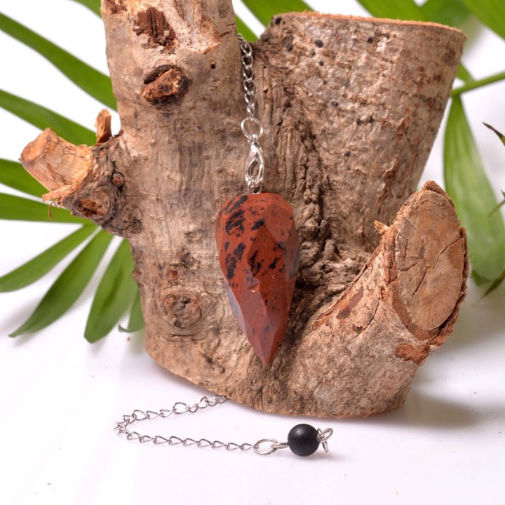Faset Kesim Obsidyen Taşı Pandül - Sarkaç, Mahogany Obsidyen