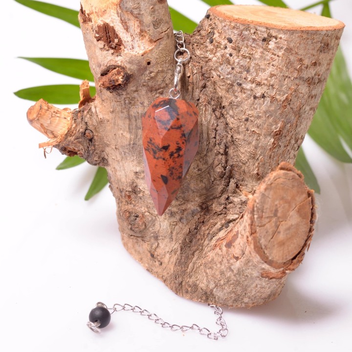 Faset Kesim Obsidyen Taşı Pandül - Sarkaç, Mahogany Obsidyen