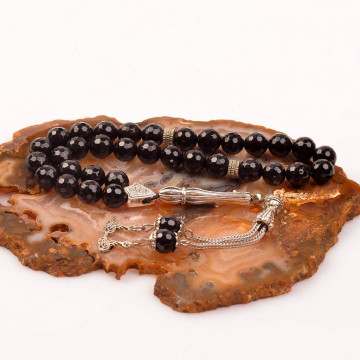 Oniks Taşı Tesbih - 8 mm  ( Faset Kesim ) - 2