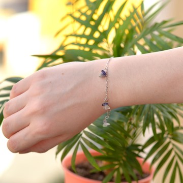 Florit Taşı Bileklik - Kararmaz Zincirli - 2